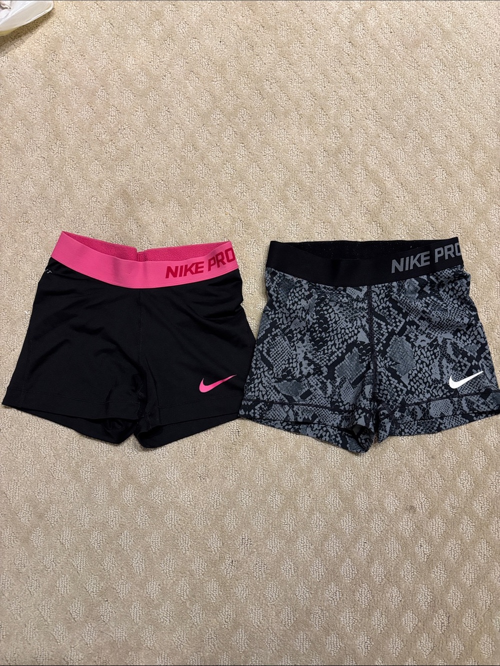 Women's Athletic Shorts — Black with Pink & Black Snake Print